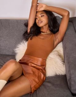 Gianna Skirt By Summer Haus - Brown -Chic Mode Shop GIANNASKIRT BRWN2