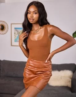 Gianna Skirt By Summer Haus - Brown -Chic Mode Shop GIANNASKIRT BRWN6