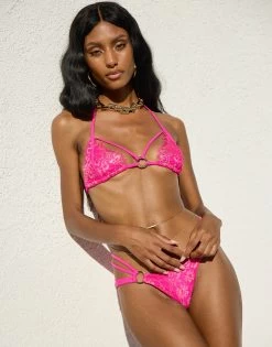 Gunpowder And Lace Triangle Top - Neon Pink -Chic Mode Shop GUNPOWDER LACE TRIANGLE TOP GUNPOWDER LACE SKIMPY NEON PINK 3