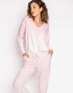 Gradient Goodness Long Sleeve Top By P.J. Salvage - Pastel Pink -Chic Mode Shop GradientGoodnessLongSleeveTop JoggerPastelPink