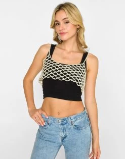 Harper Beaded Cami Top By Summer Haus - Cream