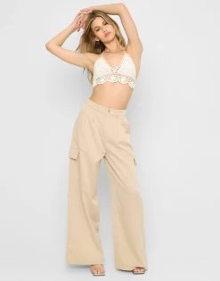 Helena Cargo Pant By Summer Haus - Taupe -Chic Mode Shop HELENACARGO.TAUP .2