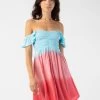 Hollie Mini Dress By Tiare Hawaii - Aqua Coral Ombre -Chic Mode Shop HOLLIEMINAquaCoralOmbre 4