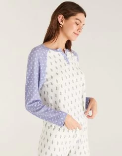 Harmony Foulard Long Sleeve Top By Z Supply - Bone -Chic Mode Shop HarmonyFoulardLongSleeveTopBone2