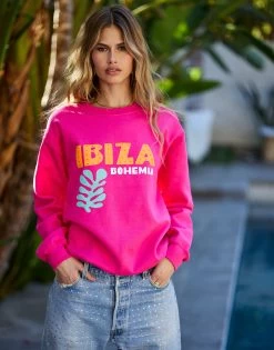 Ibiza Jet Setter Sweatshirt By Alla Berman - Fuchsia -Chic Mode Shop IBIZAJETSETTERSWEATSHIRTFUCH 4
