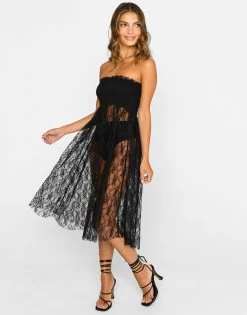 Isla Midi Dress By Summer Haus - Black