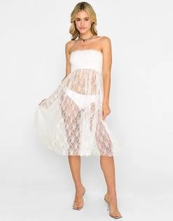 Isla Midi Dress By Summer Haus - White