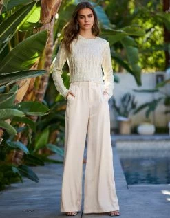 Jayda Wide Leg Pant By Summer Haus - Beige