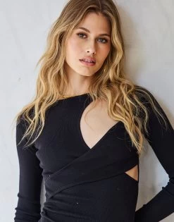 Jackie Midi Dress By Summer Haus - Black -Chic Mode Shop JACKIEMIDIBLCK 4