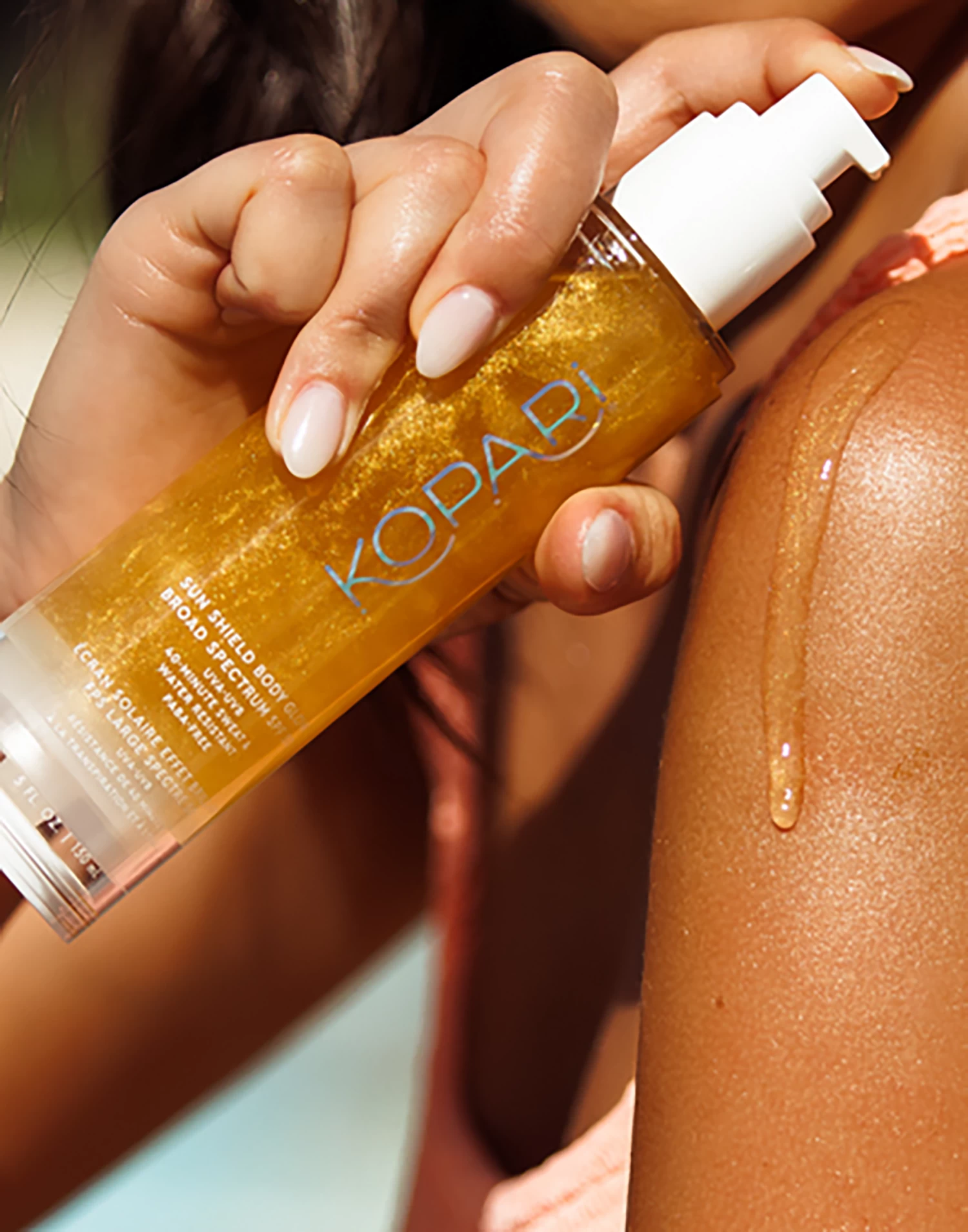 Sun Shield Body Glow SPF 50 By Kopari - Gold 4 Sun Shield Body Glow SPF 50 By Kopari - Gold - Image 2