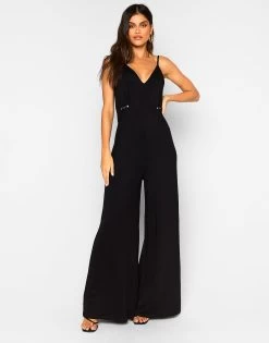 Jesse Wide Leg Jumpsuit - Black -Chic Mode Shop JESSE WIDE LEG JUMPSUIT BLACK 1