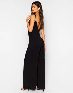 Jesse Wide Leg Jumpsuit - Black -Chic Mode Shop JESSE WIDE LEG JUMPSUIT BLACK 2