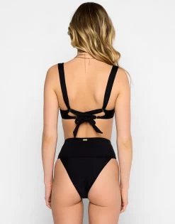 Portia High Waist Bottom - Black Rib -Chic Mode Shop KARTERBRALETTETOP PORTIAHIGHWAISTSKIMPYBOTTOM BLCK 2