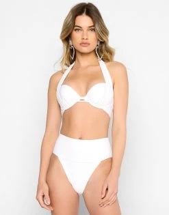 Portia High Waist Bottom - White Rib -Chic Mode Shop KATEPUSHUPTOP PORTIAHIGHWAISTSKIMPYBOTTOM WHTE 1 dbf536ab 8d33 4c0a ba5e 1f65af8d88cb