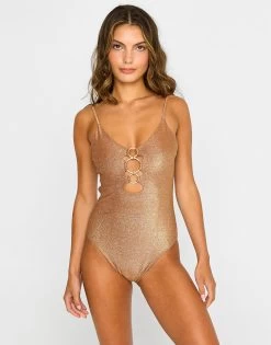 Katrina Full One Piece - Glitter Nude