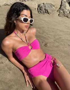 Keels Bandeau Top - Dragon Fruit 12 Keels Bandeau Top - Dragon Fruit -Chic Mode Shop KEELS BANDEAU TOP NATALIE HIGH WAIST BOTTOM DRFR 12