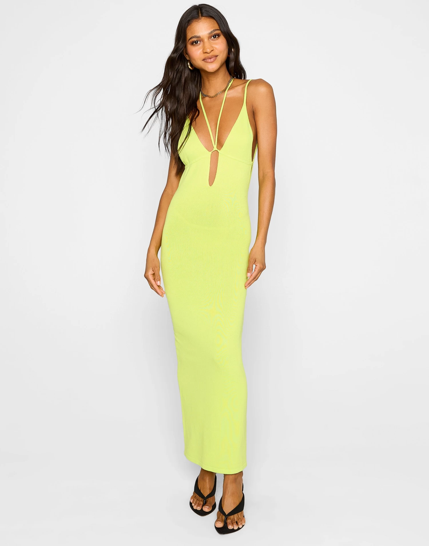 Kenna Strappy Maxi Dress By Summer Haus - Lime 3 Kenna Strappy Maxi Dress By Summer Haus - Lime