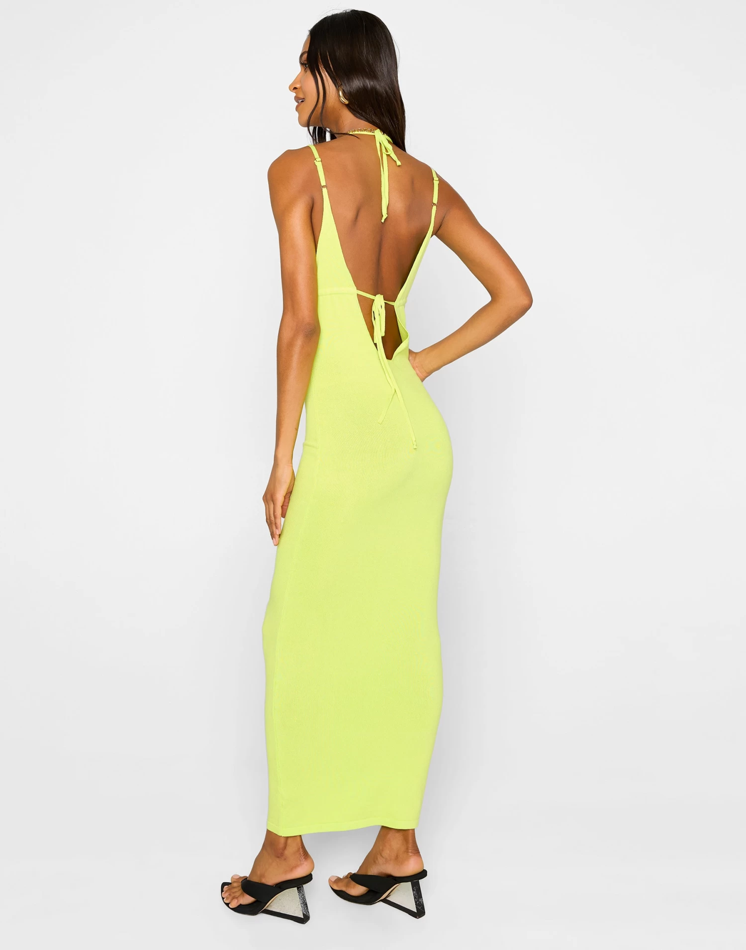 Kenna Strappy Maxi Dress By Summer Haus - Lime 4 Kenna Strappy Maxi Dress By Summer Haus - Lime - Image 2