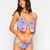 Keoni Crop Top - Purple Floral 1 Keoni Crop Top - Purple Floral -Chic Mode Shop KEONI TANKINI KEONI FULL BOTTOM FLOR 2