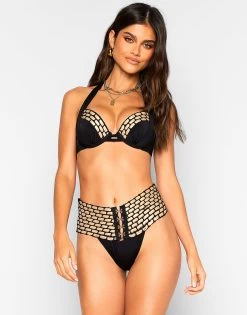 Kira Push Up Top - Black -Chic Mode Shop KIRAPUSHUPTOP KIRAHIGHWAISTBOTTOM BLCK 1