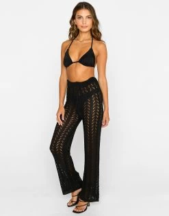 Krista Crochet Pants By Summer Haus - Black