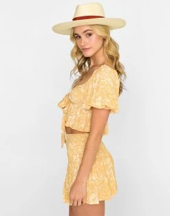 Latte Leaves Set By Summer Haus - Yellow Multi -Chic Mode Shop LATTELEAVES.MULT .4