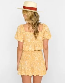 Latte Leaves Set By Summer Haus - Yellow Multi -Chic Mode Shop LATTELEAVES.MULT .5