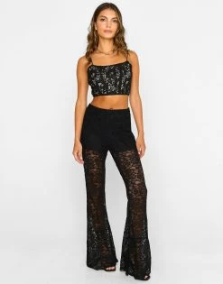 Lily Lace Cami Top By Summer Haus - Black