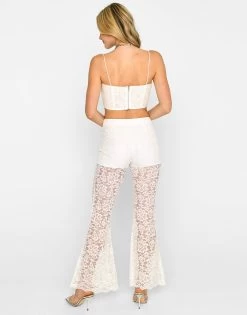 Lily Lace Cami Top By Summer Haus - White -Chic Mode Shop LILYCAMI.DAHLIAPANT.WHTE .3