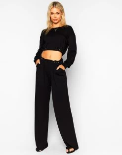 Jesse Wide Leg Pant - Black 14 Jesse Wide Leg Pant - Black -Chic Mode Shop LOGAN PULLOVER JESSE WIDE LEG PANT BLACK 1