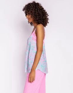 Leopard Dreams Cami By P.J. Salvage - Aqua -Chic Mode Shop LeopardDreamsCamiAqua2