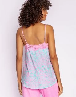 Leopard Dreams Cami By P.J. Salvage - Aqua -Chic Mode Shop LeopardDreamsCamiAqua3