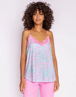 Leopard Dreams Cami By P.J. Salvage - Aqua -Chic Mode Shop LeopardDreamsCamiAqua6