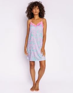 Leopard Dreams Chemise By P.J. Salvage - Aqua 10 Leopard Dreams Chemise By P.J. Salvage - Aqua -Chic Mode Shop LeopardDreamsChemiseAqua2