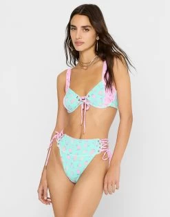 Maeven Underwire Top - Blue Ditsy Shell -Chic Mode Shop MAEVENUNDERWIRETOP MAEVENHIGHWAISTBOTTOM BDSH 1