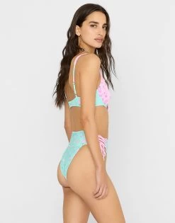 Maeven Underwire Top - Blue Ditsy Shell -Chic Mode Shop MAEVENUNDERWIRETOP MAEVENHIGHWAISTBOTTOM BDSH 2