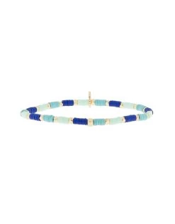 Mini Heishi Stretch Bracelet By Marlyn Schiff - Turquoise