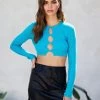 Nicole Crop Top By Summer Haus - Teal -Chic Mode Shop NICOLECROPTEAL 1