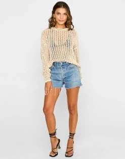 Nora Sweater Top By Summer Haus - Beige