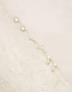 Opal And Crystal Babies Earring Set By Ettika - Gold