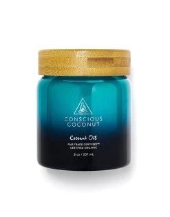 Coconut Oil Jar By Conscious Coconut - Aqua