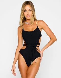 Pia One Piece - Black Squiggle