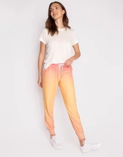 Paradise Pearls Banded Pant By P.J. Salvage - Dusty Tangerine -Chic Mode Shop ParadisePearlsBandedPantDustyTangerine4