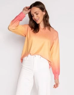 Paradise Pearls Long Sleeve Top By P.J. Salvage - Dusty Tangerine -Chic Mode Shop ParadisePearlsLongSleeveTopDustyTangerine5