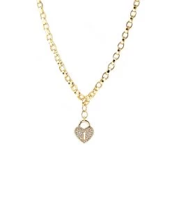 Pave Heart Necklace By Marlyn Schiff - Gold