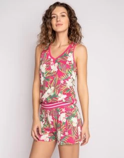 Playful Prints Tank By P.J. Salvage - Fuschia 15 Playful Prints Tank By P.J. Salvage - Fuschia -Chic Mode Shop PlayfulPrintsTankFuschia5