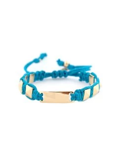 Pull Tie Bracelet By Marlyn Schiff - Gold/Turquoise