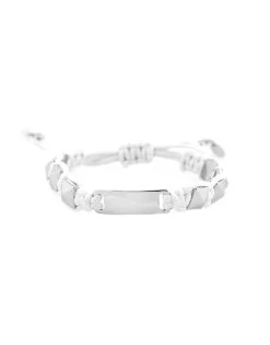 Pull Tie Bracelet By Marlyn Schiff - Silver/White