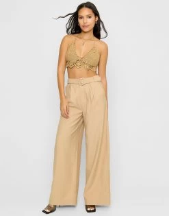 Rae Trouser By Summer Haus - Tan