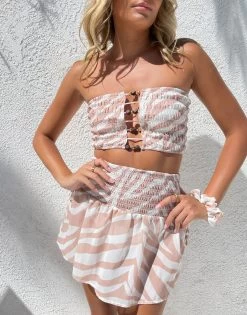 Remi Tube Top - Nude/Ivory -Chic Mode Shop REMI TUBE TOP SINORA MINI SKIRT REESE SCRUNCHIE NDIV 2